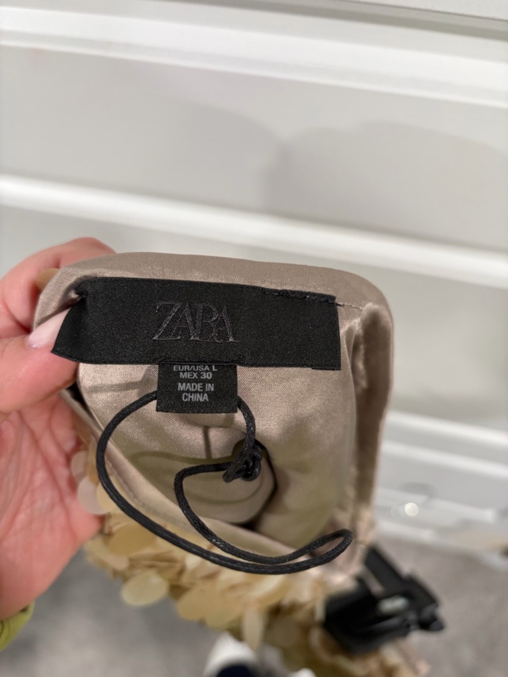 Zara Champagne Beige Sequin Mini Skirt - Picture 4 of 10